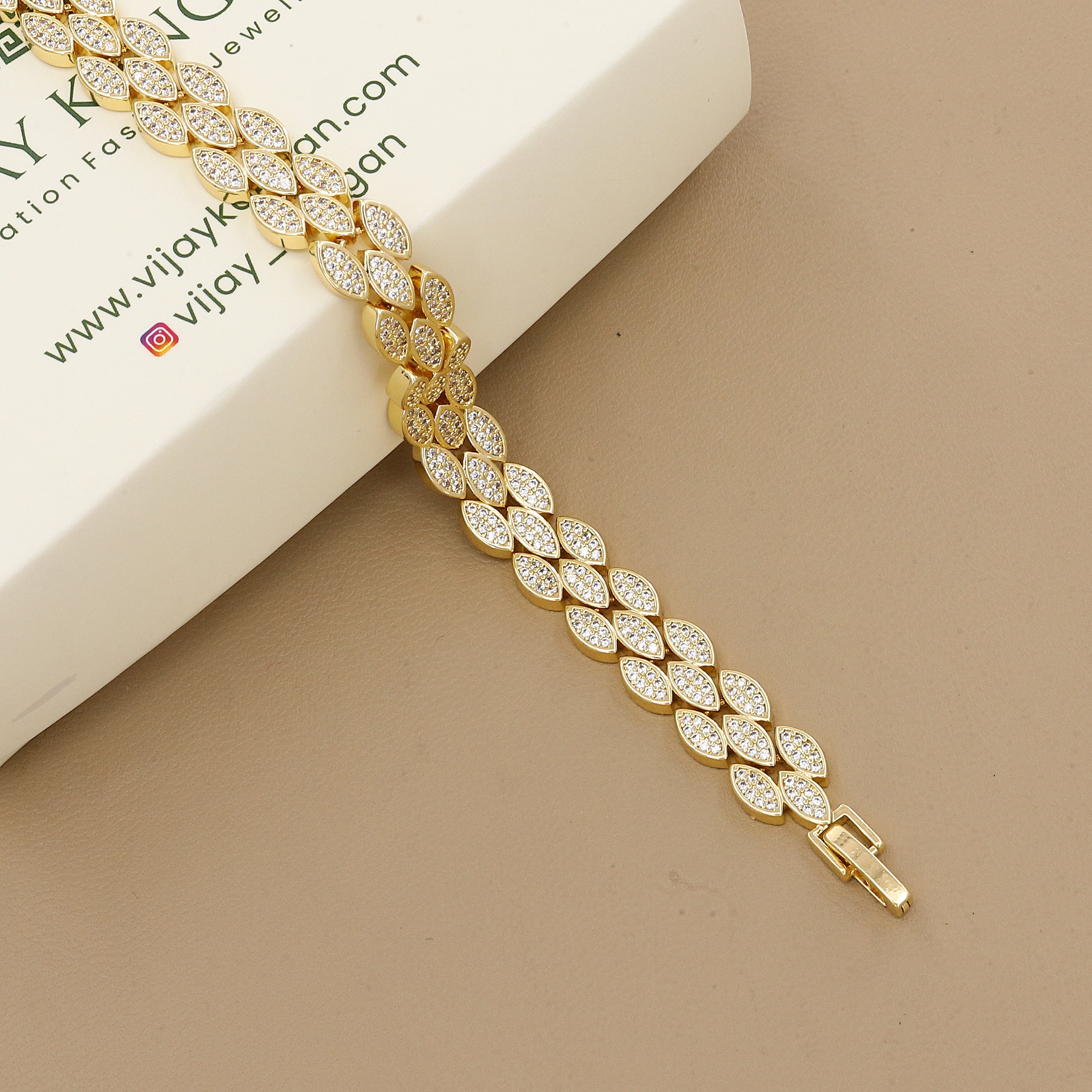 Wedding & Special Occasion CZ Leaf Bracelet