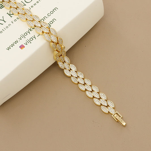Wedding & Special Occasion CZ Leaf Bracelet