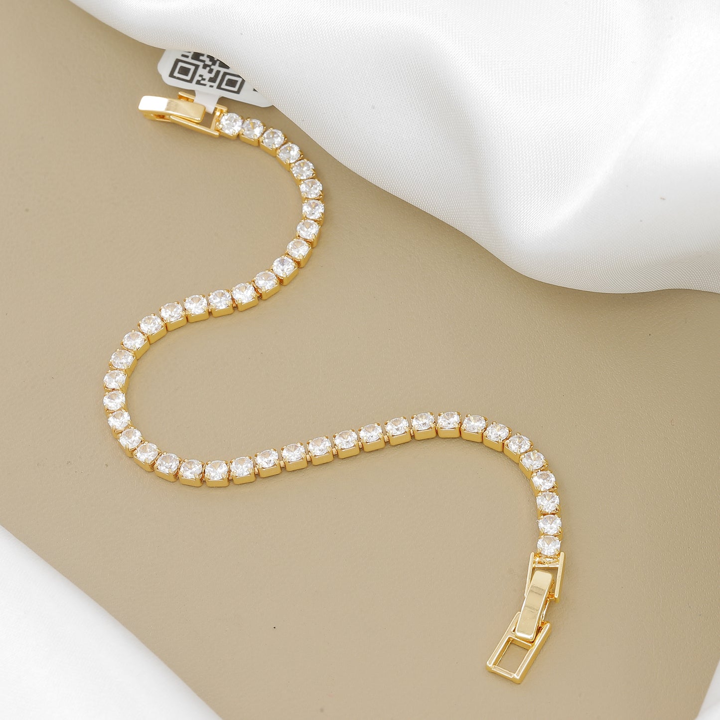 18k Plated CZ Classic Round Cut Tennis Bracelet