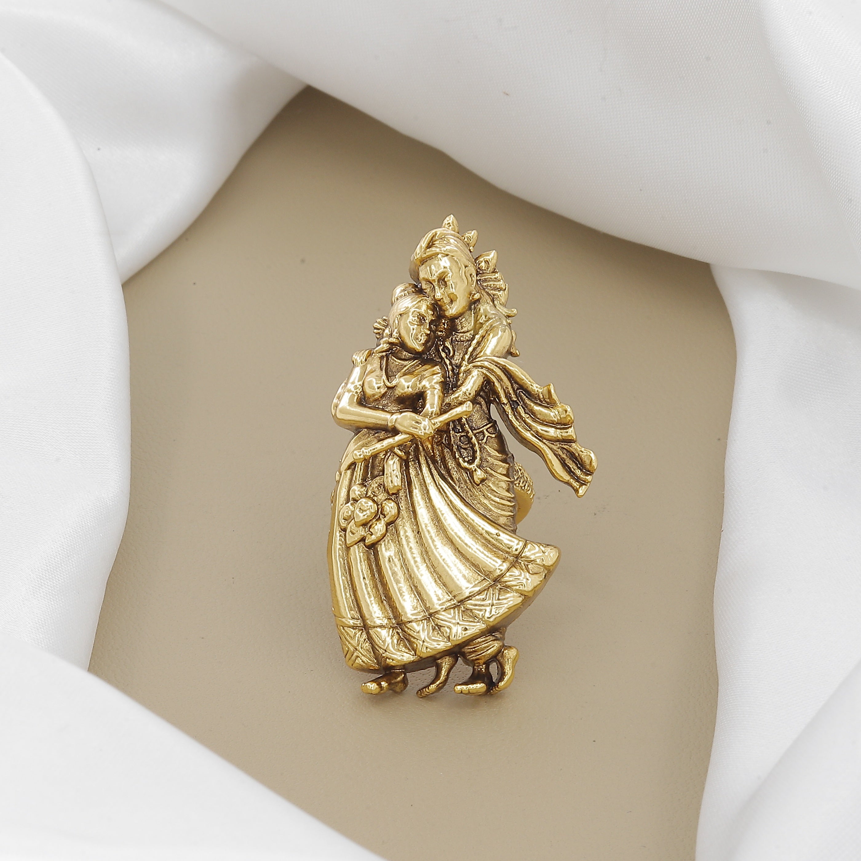 Exquisite Indian Temple Antique Radha Krishna Ring