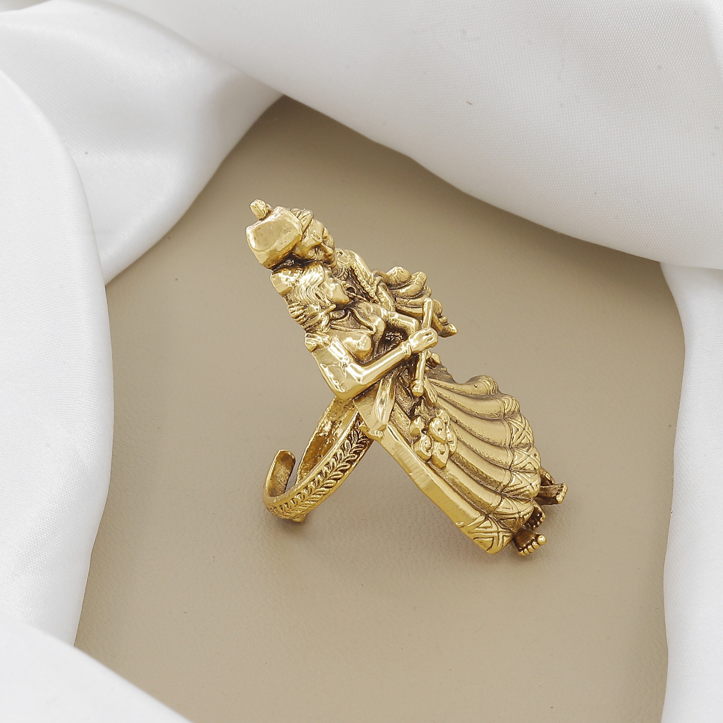 Exquisite Indian Temple Antique Radha Krishna Ring