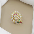 Antique Kundan Ring with Ruby, Emerald & Polki