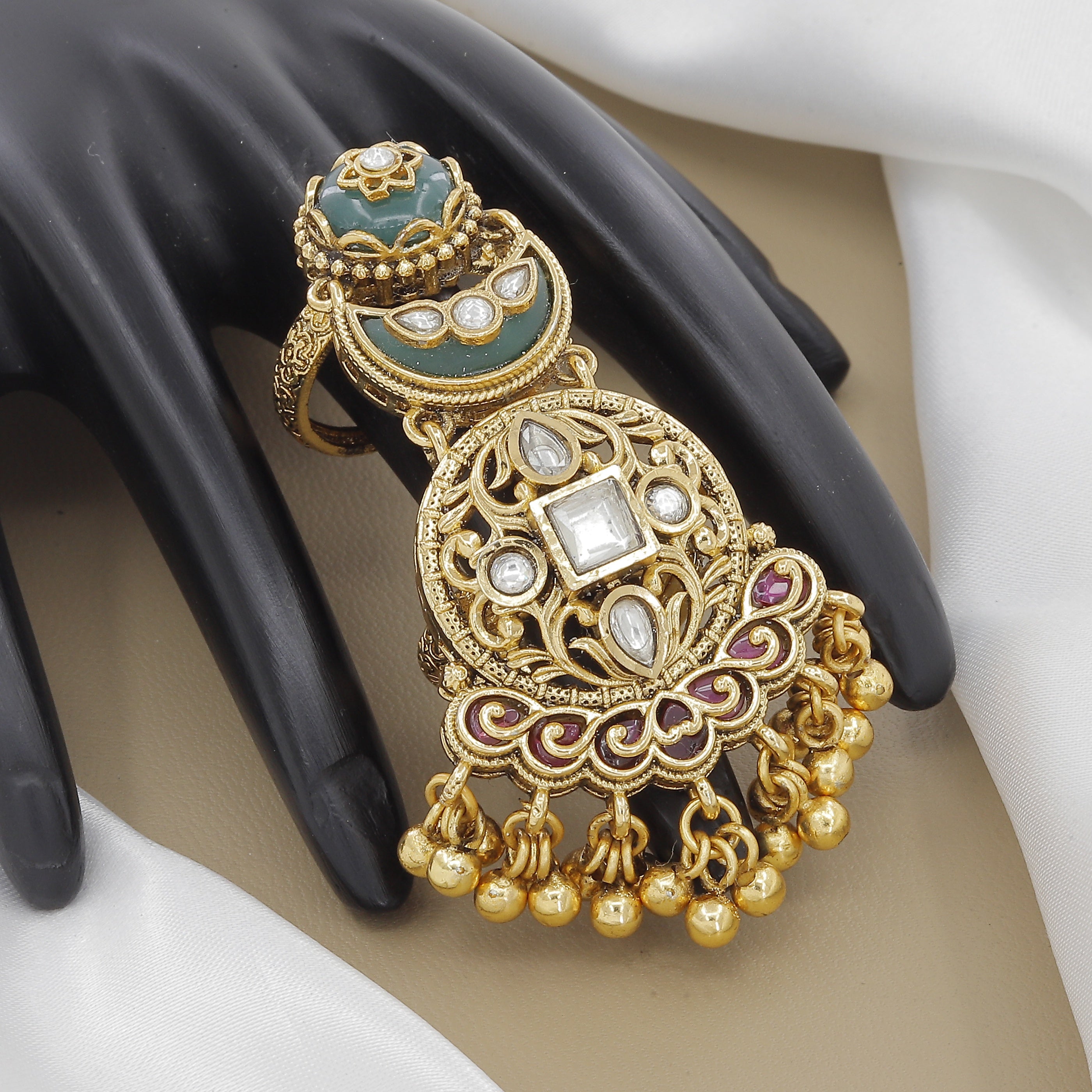 Heritage Antique Kundan and Ruby Stone Bigsize Ring
