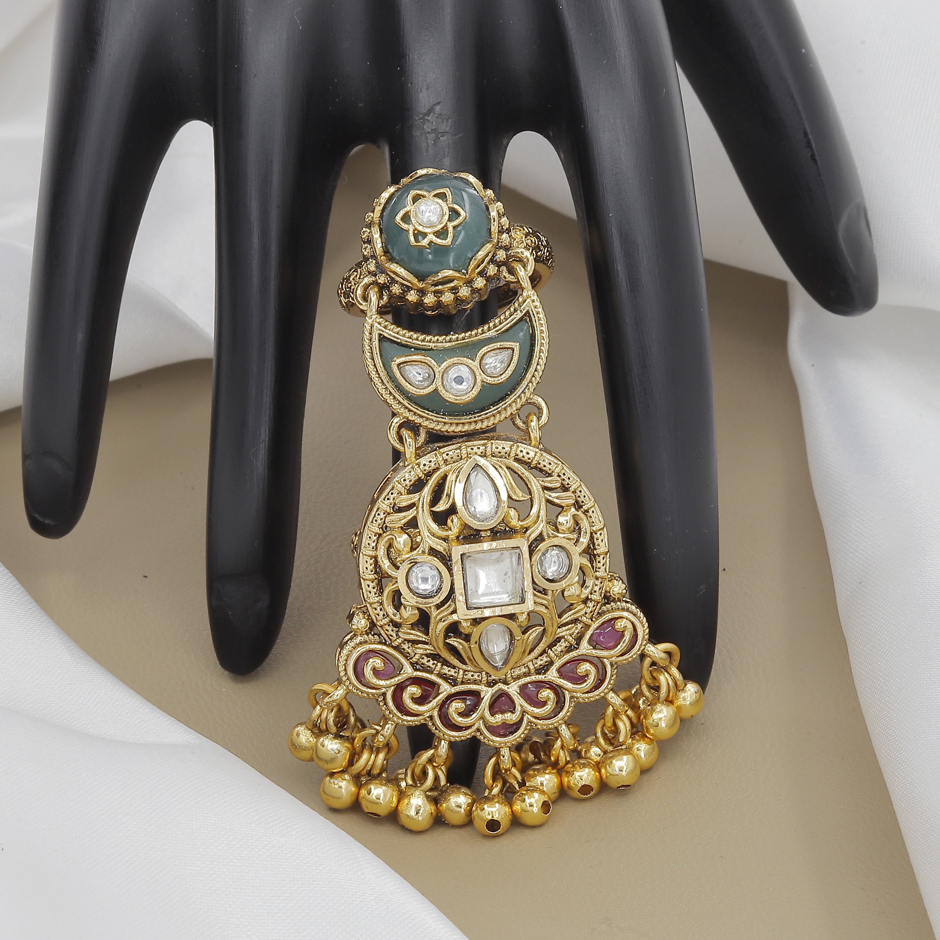 Heritage Antique Kundan and Ruby Stone Bigsize Ring