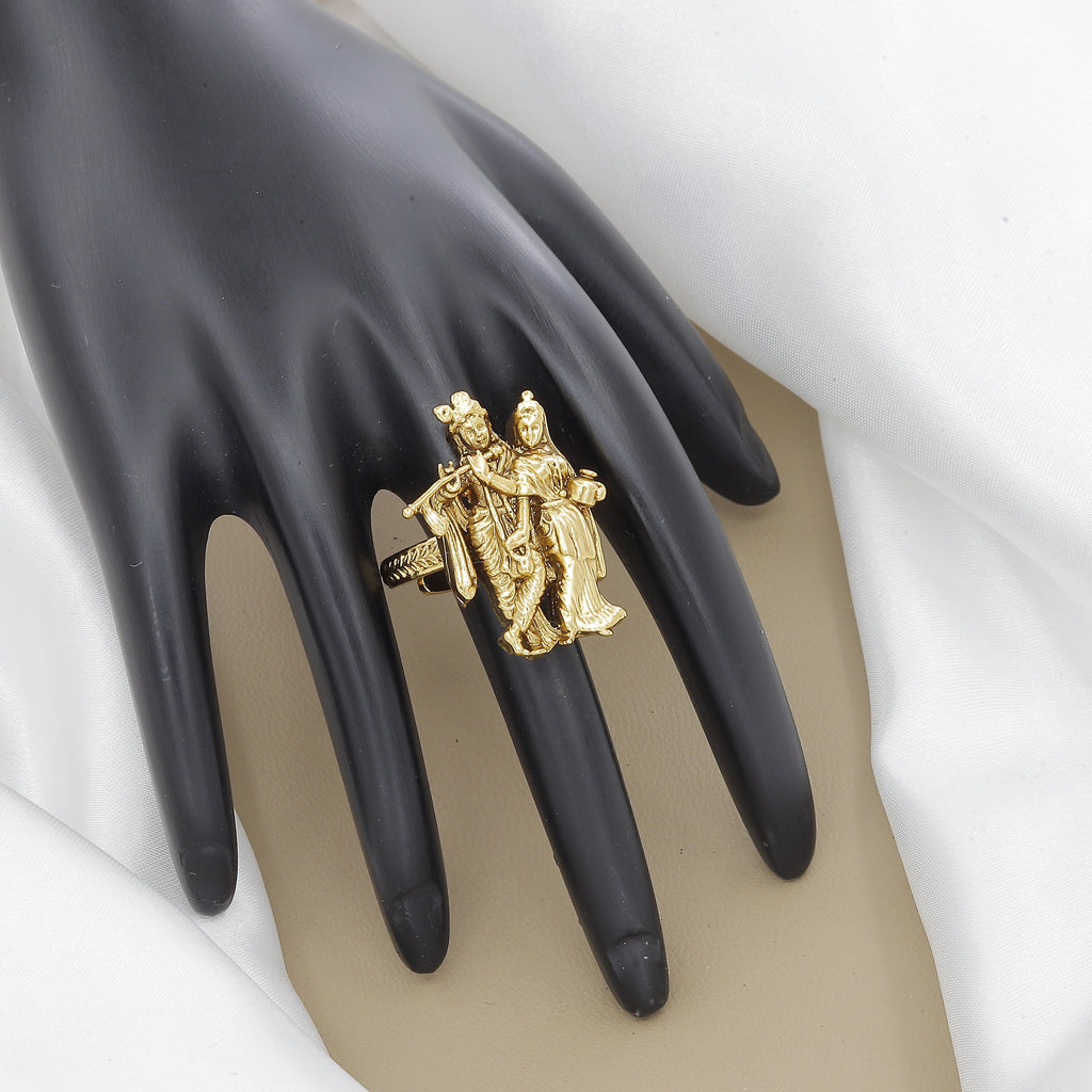 Exquisite Indian Antique Radha Krishna Ring