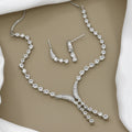 Dazzling Waterfall Zirconia Necklace and Earring Set