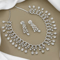 Sparkling Scrollwork Zirconia Necklace and Earring Set