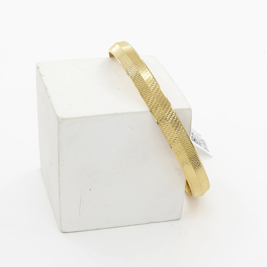 Gold Polished Designer Starling Panjabi (8mm) Kada(24gm)