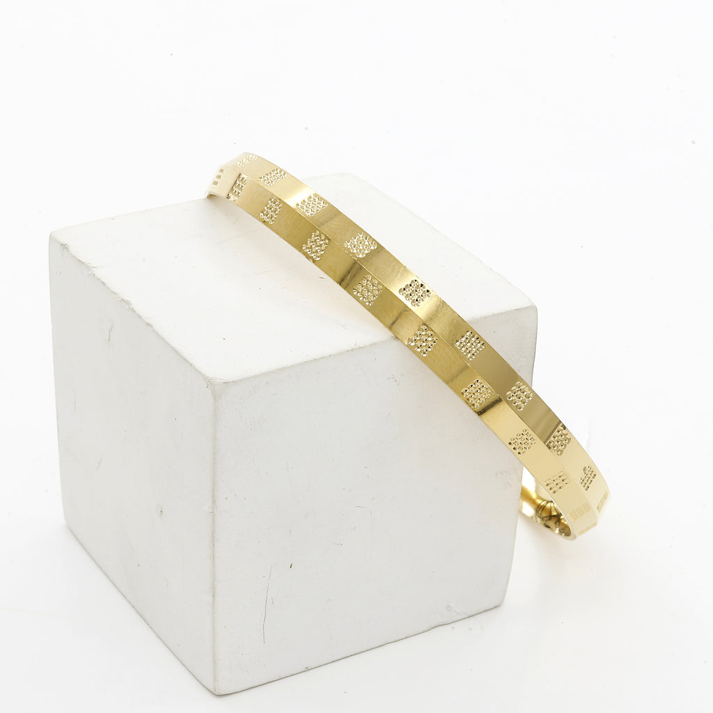 Gold Polished Point Design Starling Panjabi (8mm) Kada(24gm)