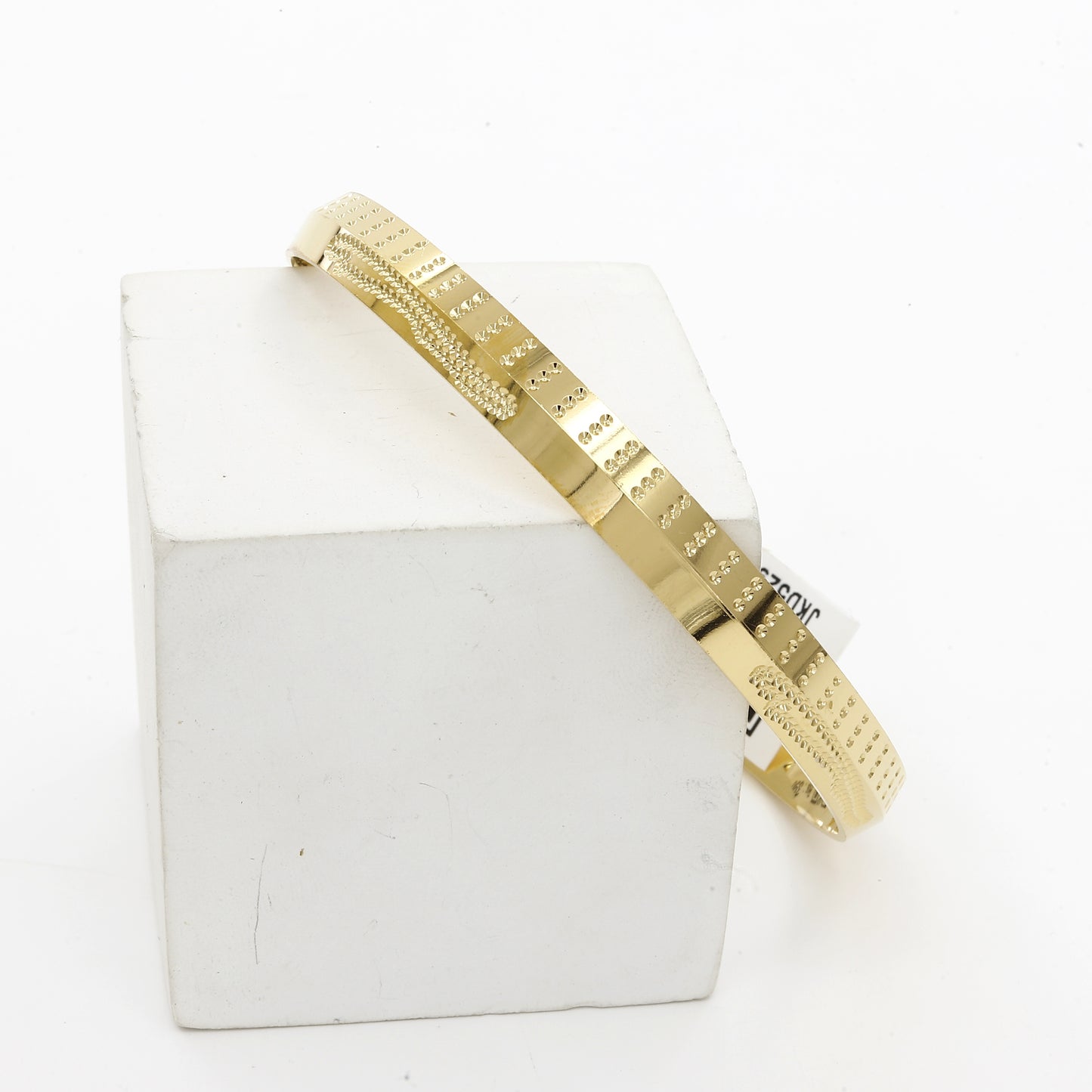 Gold Polished Dot Design Starling Panjabi (8mm) Kada(24gm)