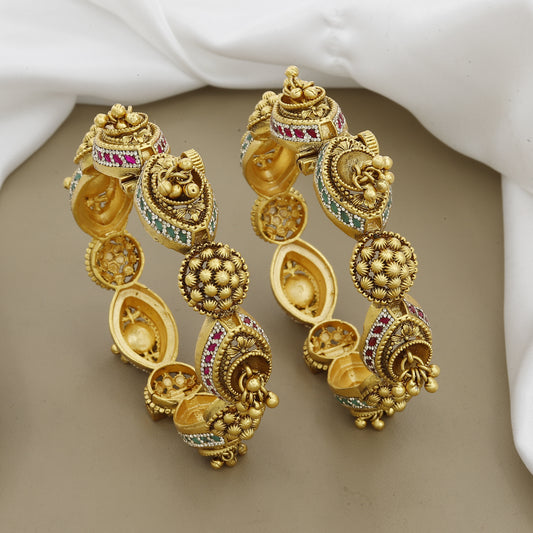 Antique Jhumka & Floral Patla Set