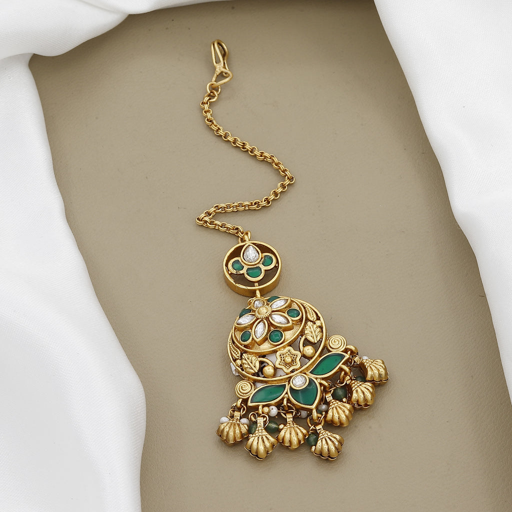 Authentic Antique Wedding Maang Tikka with Colors