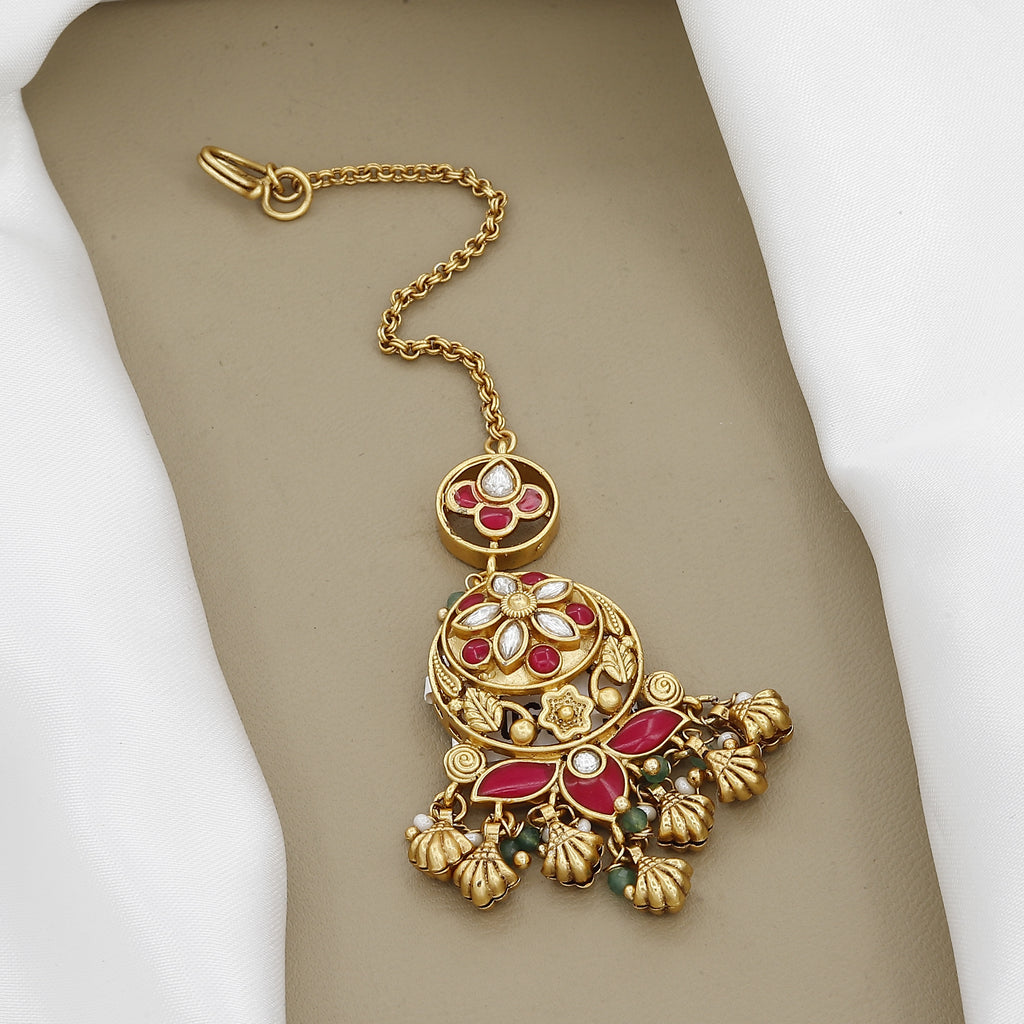 Authentic Antique Wedding Maang Tikka with Colors