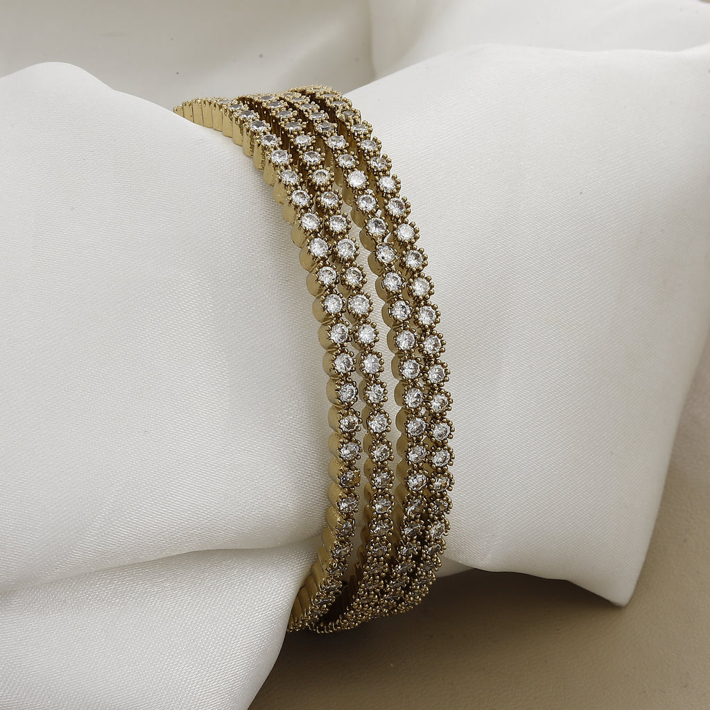 Mehndi Polish Eternity Traditional Mehndi Set of 4 Diamond Bangles