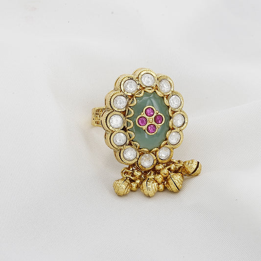Heritage Antique Floral Design Free Size Ring