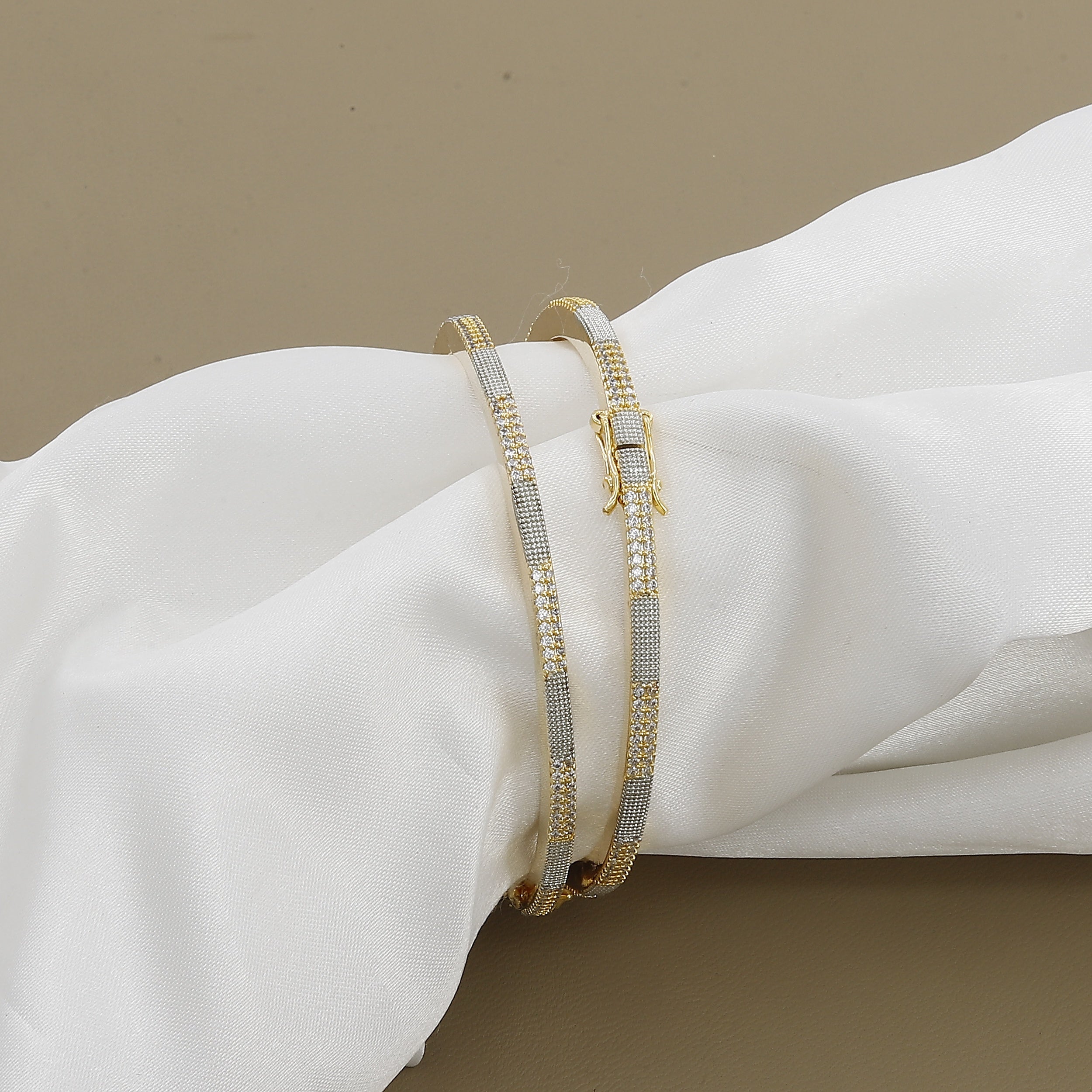 Dual Size Diamond Set Of 2 Party (Openable) Bangles