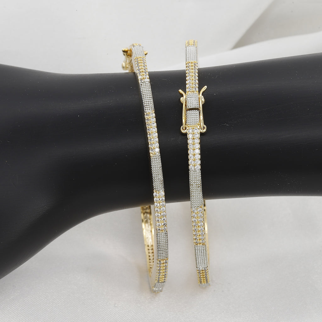 Dual Size Diamond Set Of 2 Party (Openable) Bangles