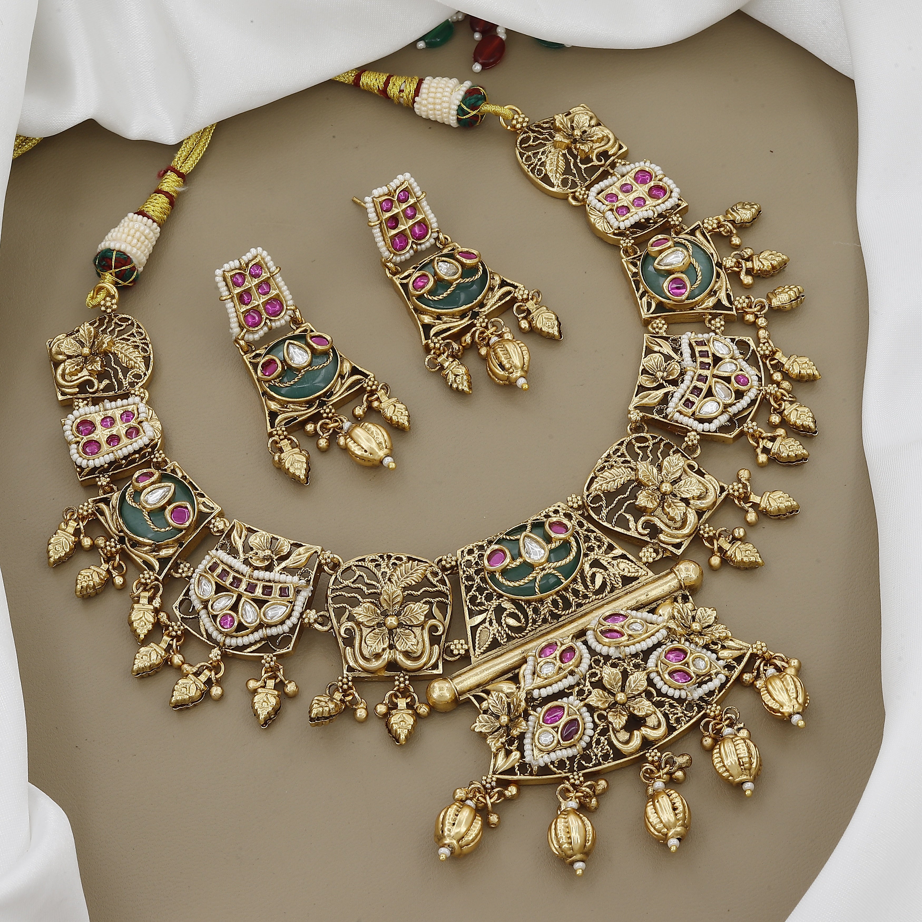 Antique Handcrafted Necklace & Earrings