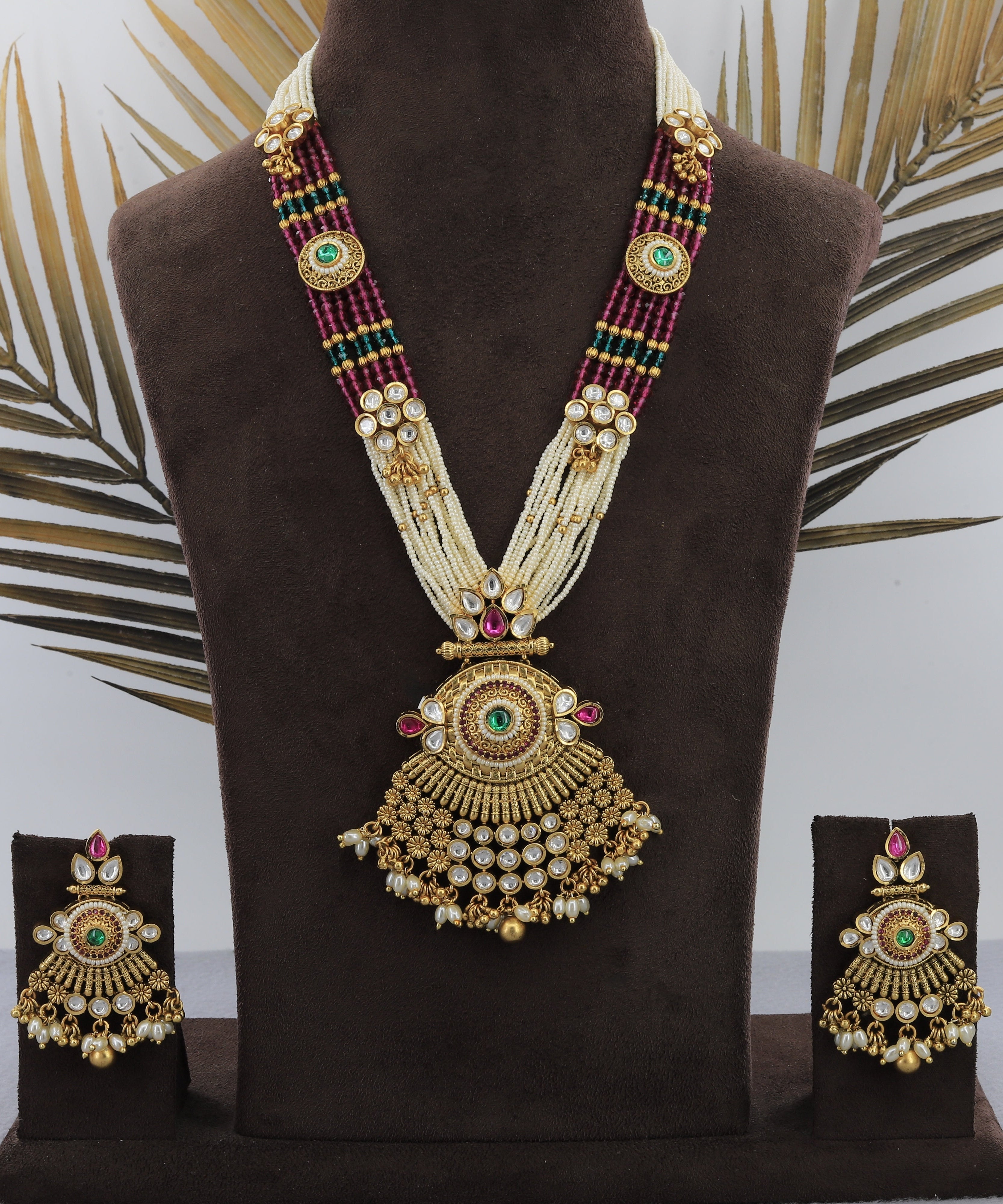 Bandhay Antique Moti Set Includes Earrings