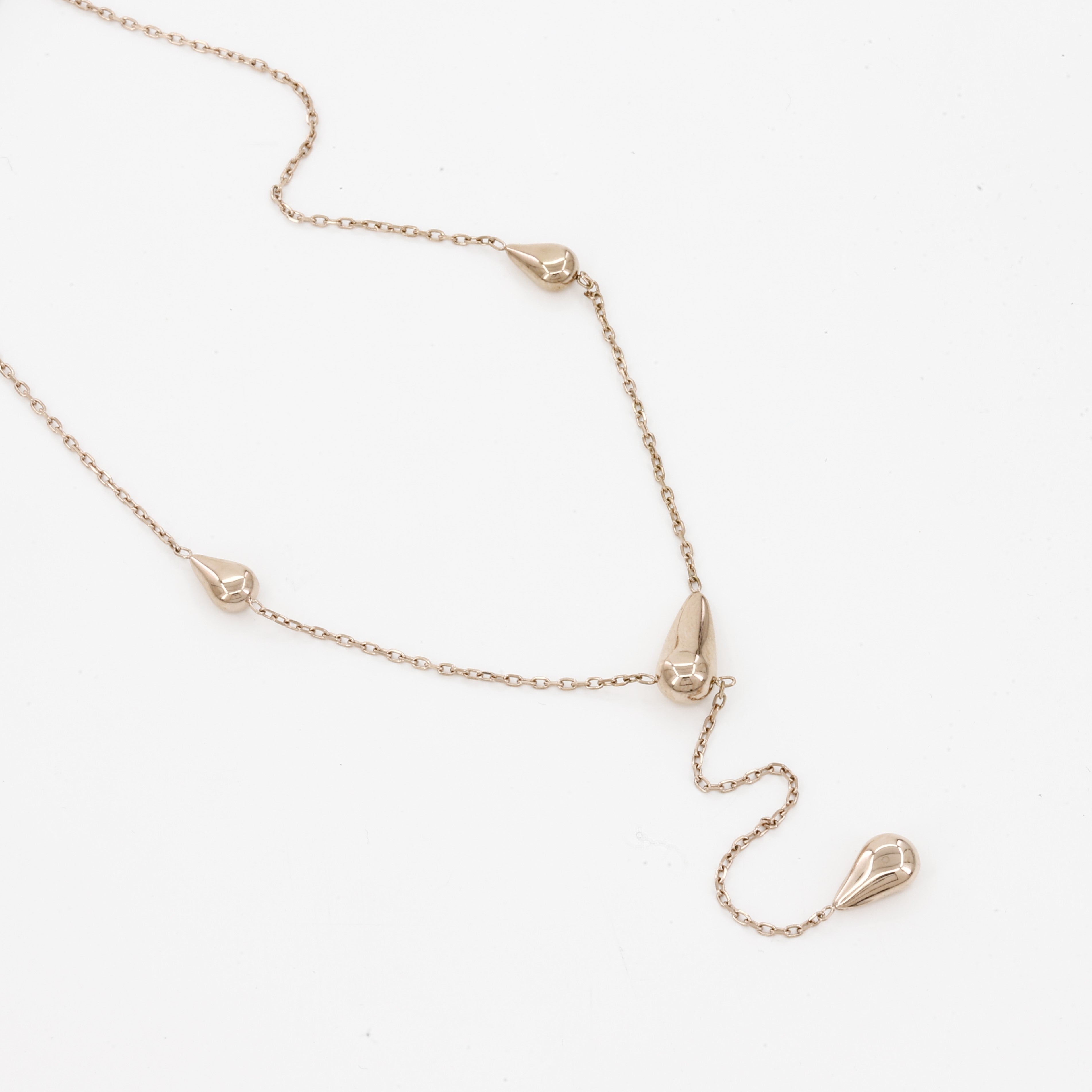 Dainty Y-Necklace Gold Teardrop Lariat Necklace