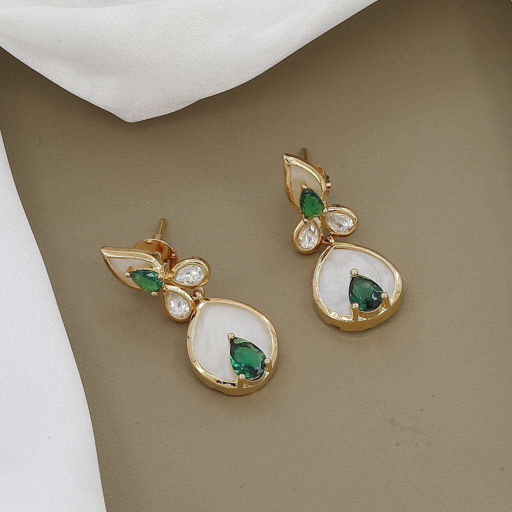 Elegant Polki Kundan Necklace Set with Teardrop Stones with Colors