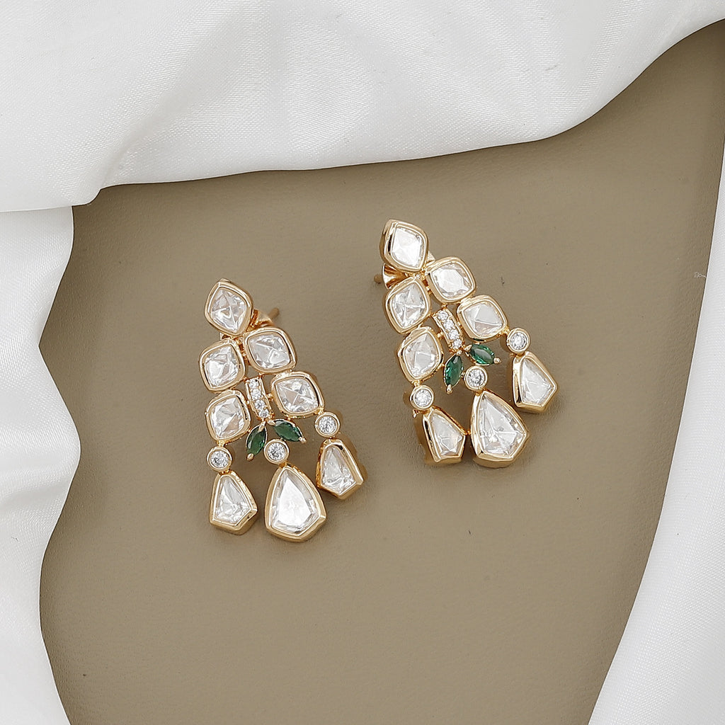 Antique Gold Kundan Necklace with Polki & Pearls With Colors