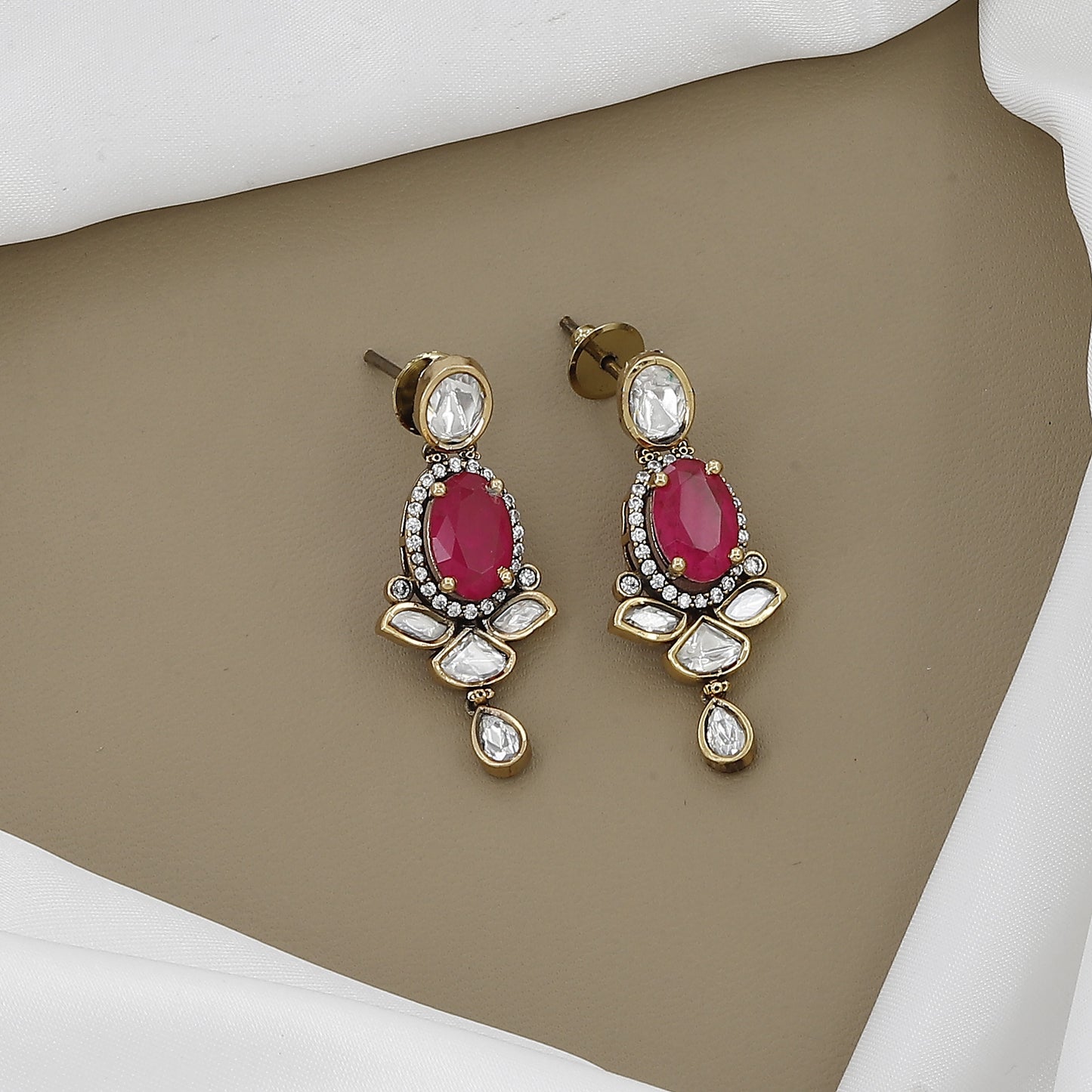 Victorian Polished Jadau Jewelry Set for Weddings