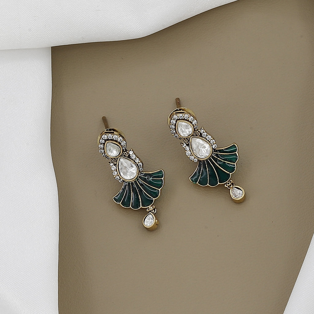 Victorian Polished Exquisite Polki & Enamel Kundan Necklace Set