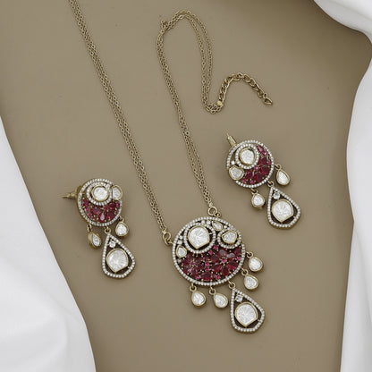 Ruby & Kundan Necklace Set with Matching Earrings
