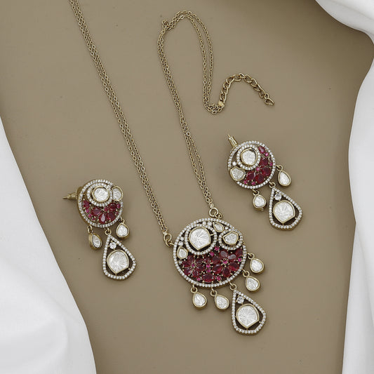 Ruby & Kundan Necklace Set with Matching Earrings