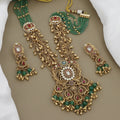 Antique Ruby and Emerald Long Necklace Set in