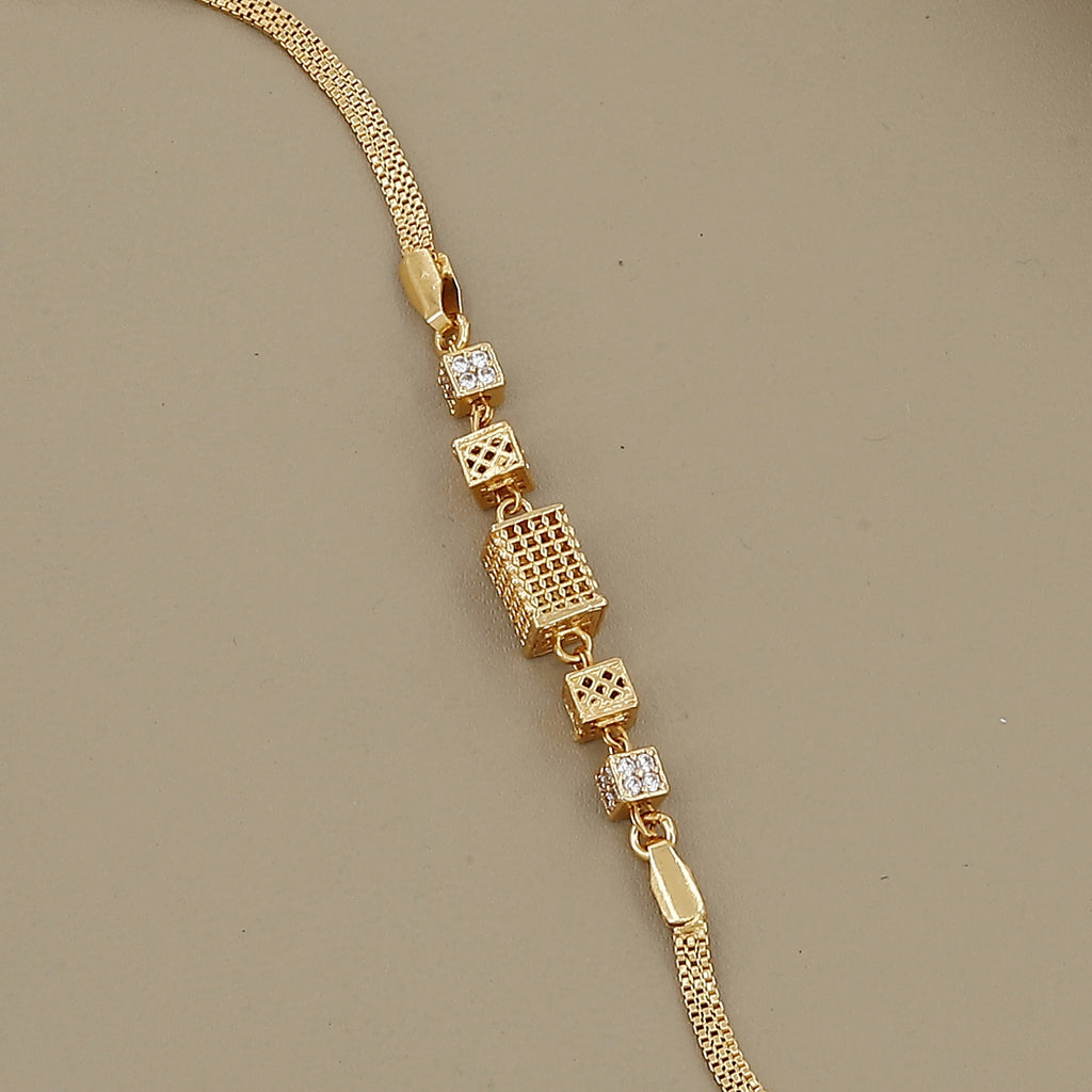 Golden Lattice Cube Western Bracelet