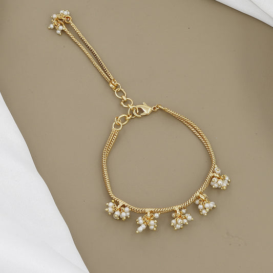 Gold-Toned Pearl Western Bracelet