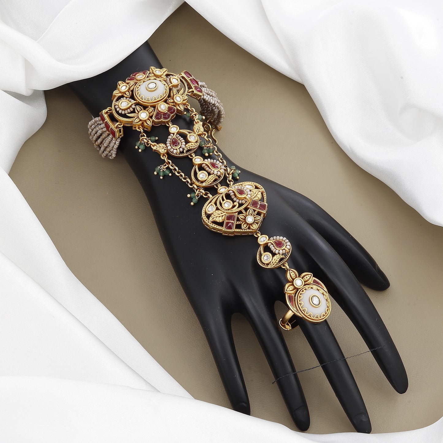 Vintage Hand Harness & Indian Royal Jewelry Heirloom Hathpanja