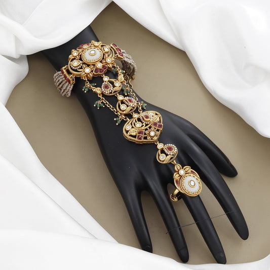 Vintage Hand Harness & Indian Royal Jewelry Heirloom Hathpanja