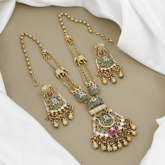 Multi-Strand Pearl  Heritage Wedding Necklace Set