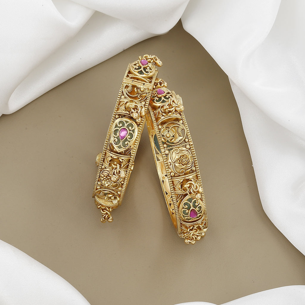 Heritage Antique Patla Set with Kundan & Rubies