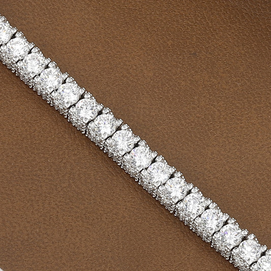 Pave Detail Round Brilliant Cut Classic Tennis Bracelet