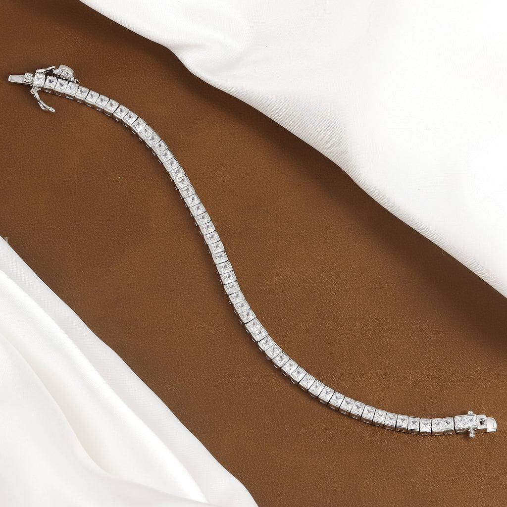 Dainty & Sparkling White Stone Line Diamond Bracelet