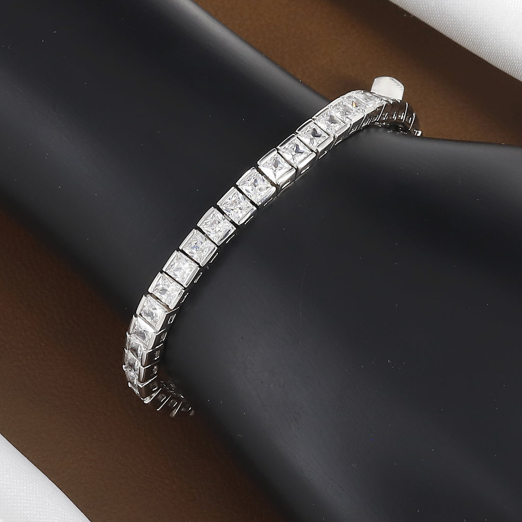 Dainty & Sparkling White Stone Line Diamond Bracelet