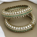 Antique Mahendi Polish Polki Diamond & Emerald Patla Set