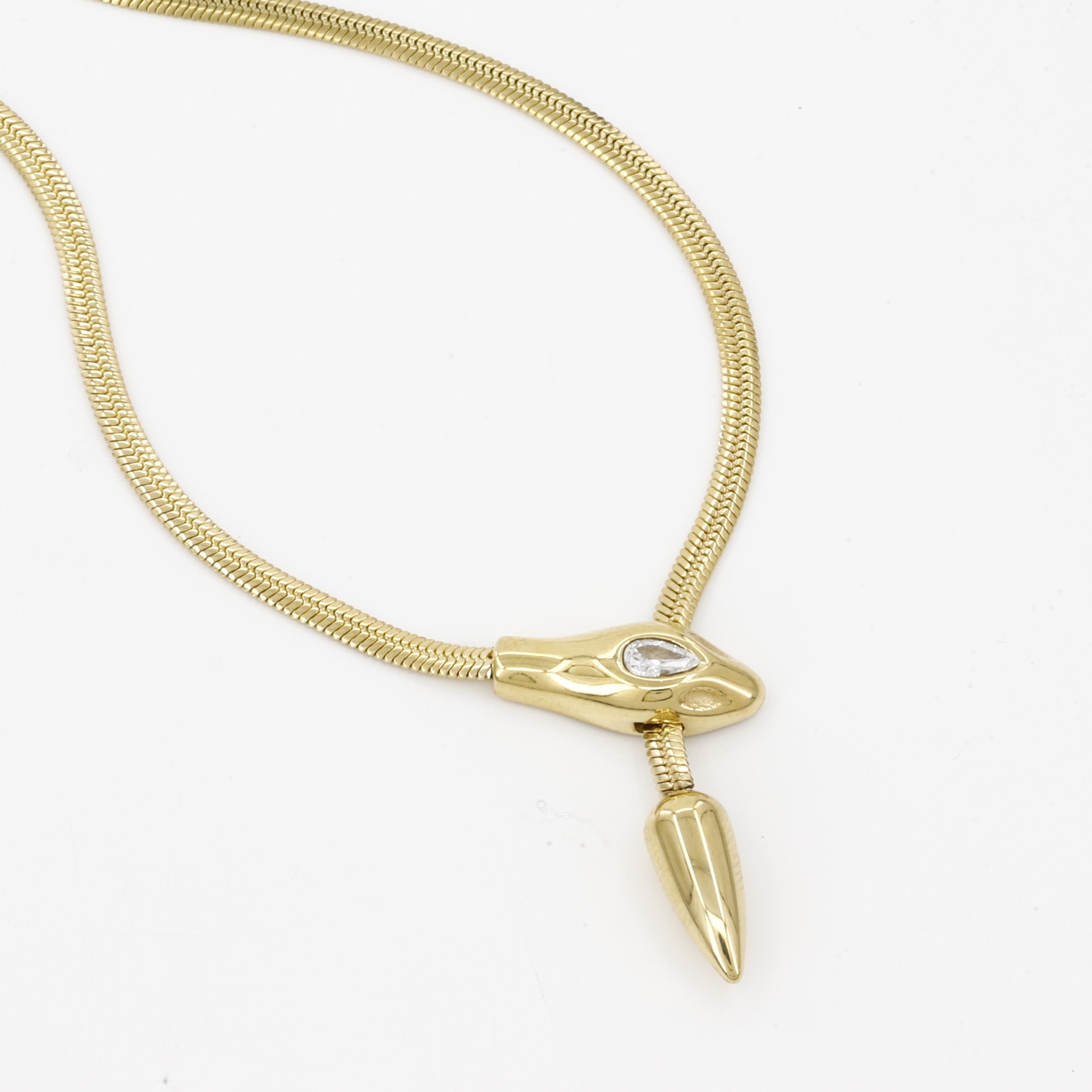 Serpent Pendant Women's Gold Snake Choker Necklace