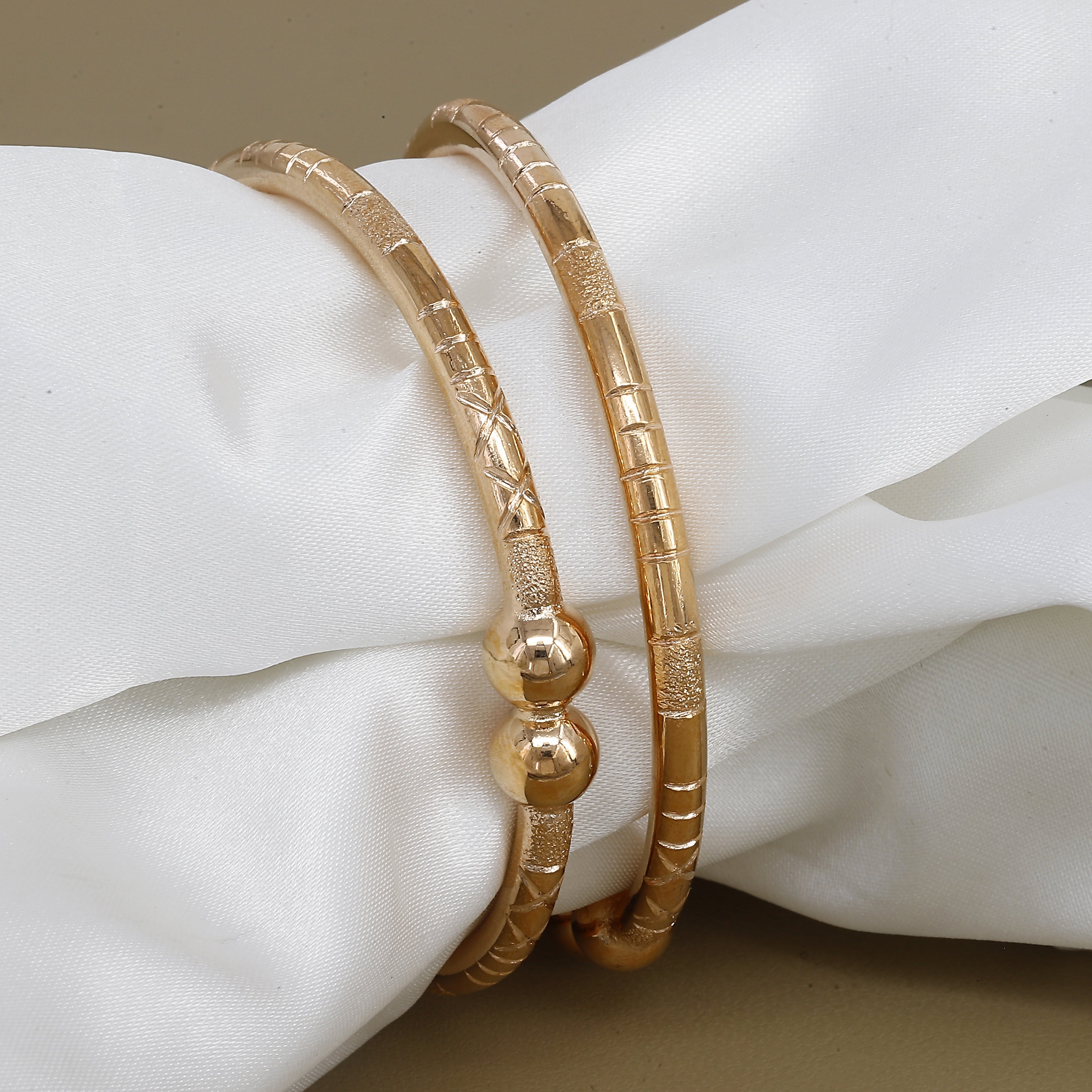 Western Wear Rose Polished Set Of 2 Bangles