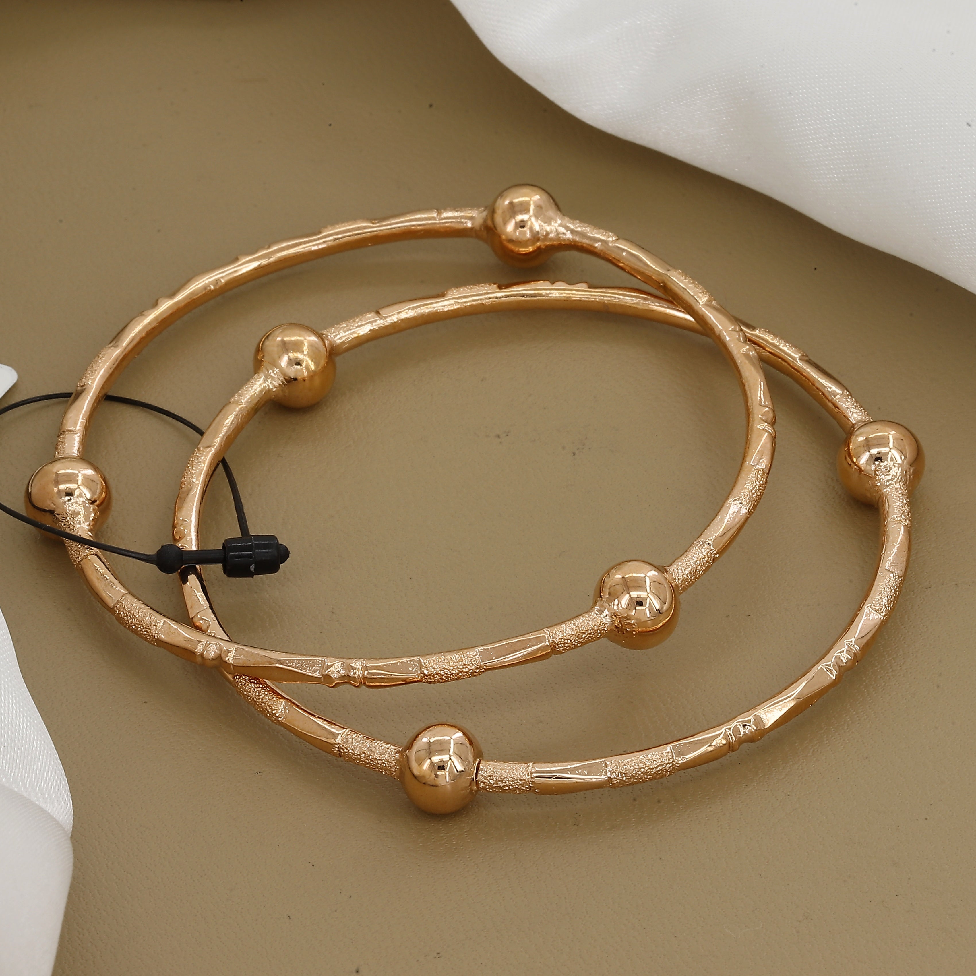 Simple Rose-Tone Set Of 2 Bangles for Daily & Office Wear