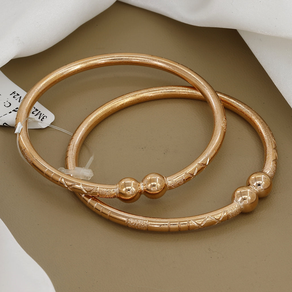 Western Wear Rose Polished Set Of 2 Bangles