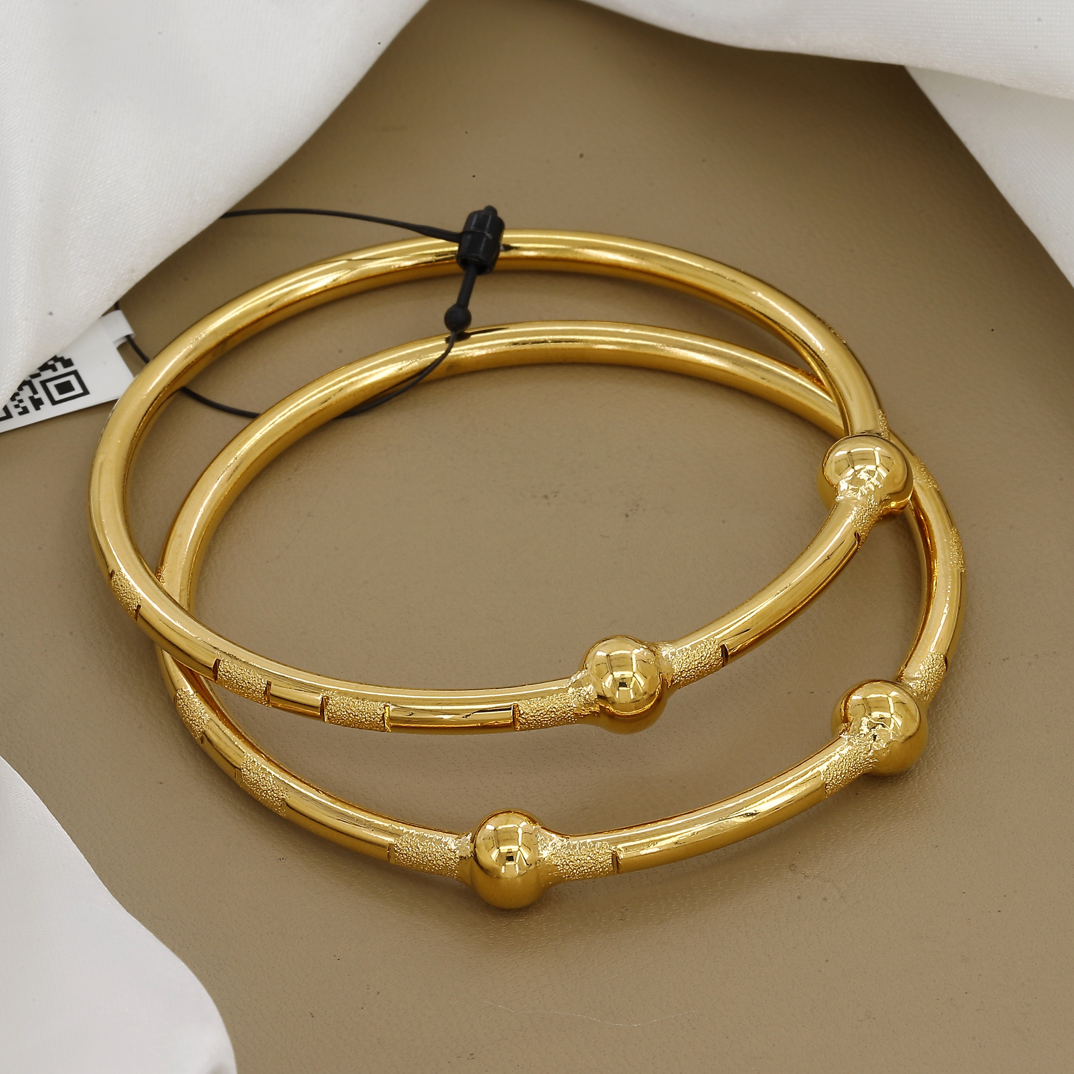 Yellow Gold Toned Set Of 2 Kada Bangles for Daily Wear