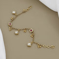 Minimalist Rajwadi Gold Tone Bracelet with Cube CZ