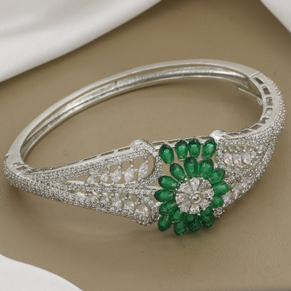 Elegant Stone Floral Design Elegant Diamond Kada With Colors