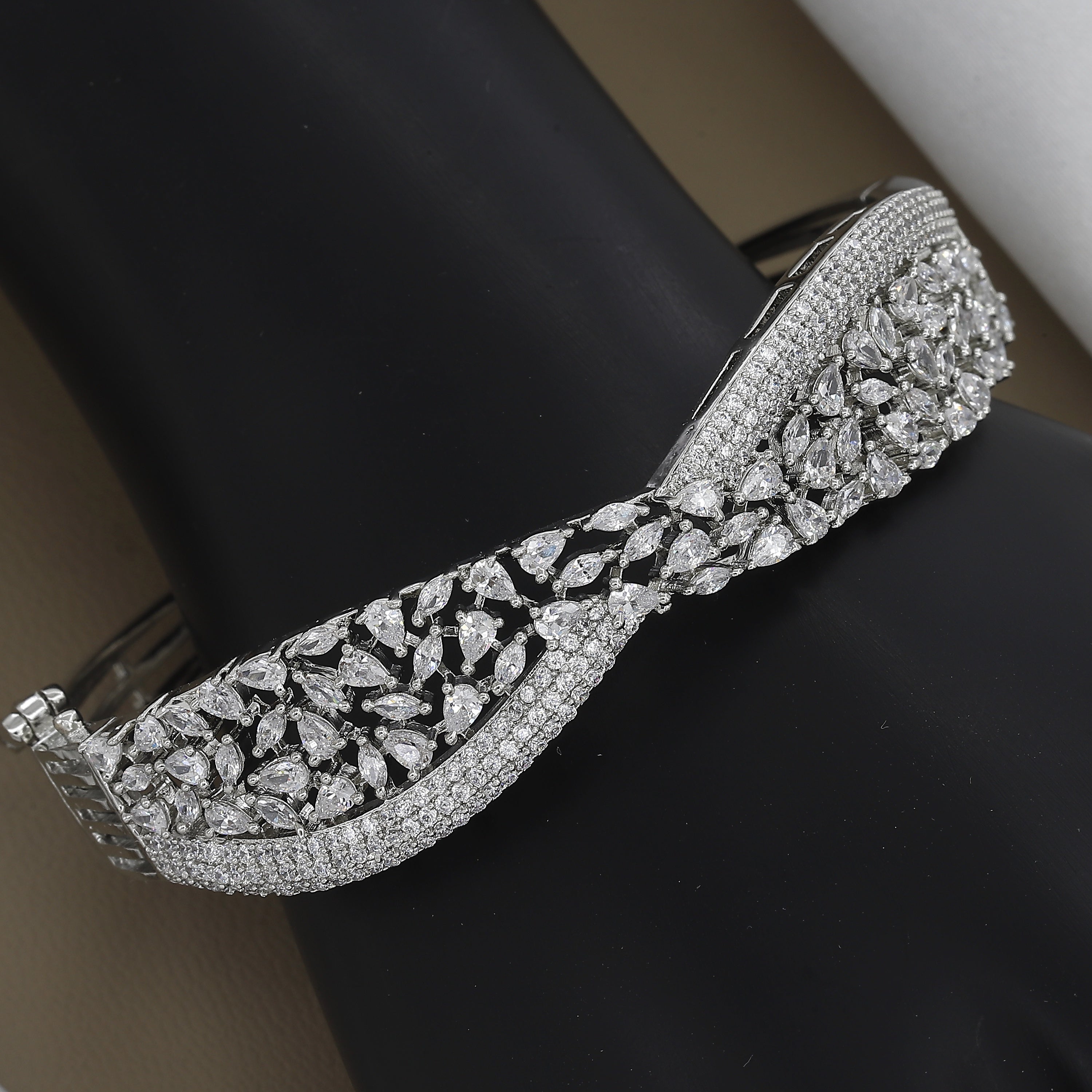 Sparkling Multi-Cut CZ Statement Diamond Kada