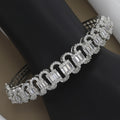 Elegant Baguette & Pave CZ Link Diamond Kada